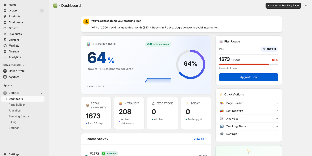 Zoltrack Dashboard